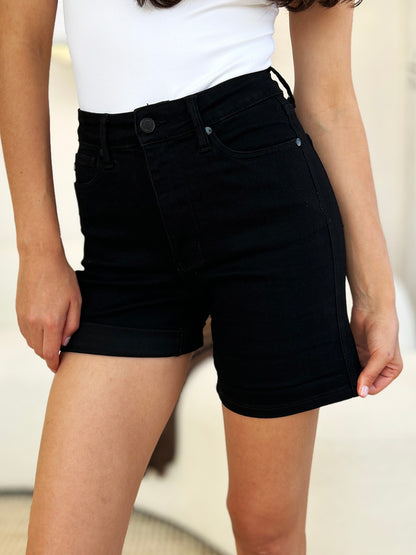 Judy Blue  High Waist Tummy Control Cuffed Denim Shorts