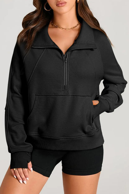 Half Zip Long Sleeve Sweatshirt | Casual Fashion | Fall Trends