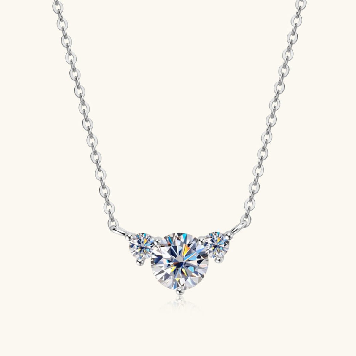 1.2 Carat Moissanite 925 Sterling Silver Necklace - Wander Free Boutique - 1.2 Carat Moissanite 925 Sterling Silver Necklace