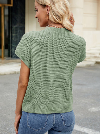 Round Neck Short Sleeve Sweater | Casual Fashion | Winter Fashion