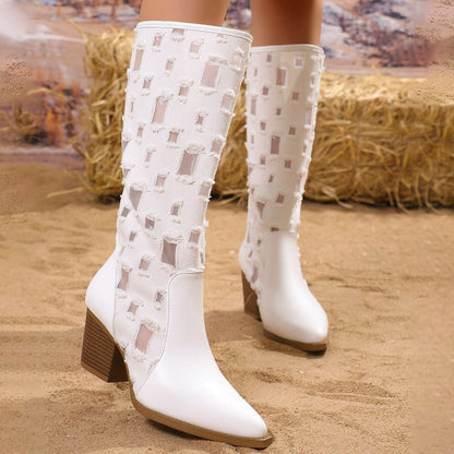 Point Toe Block Heel Boots | Cowboy Boots | Western Fashion