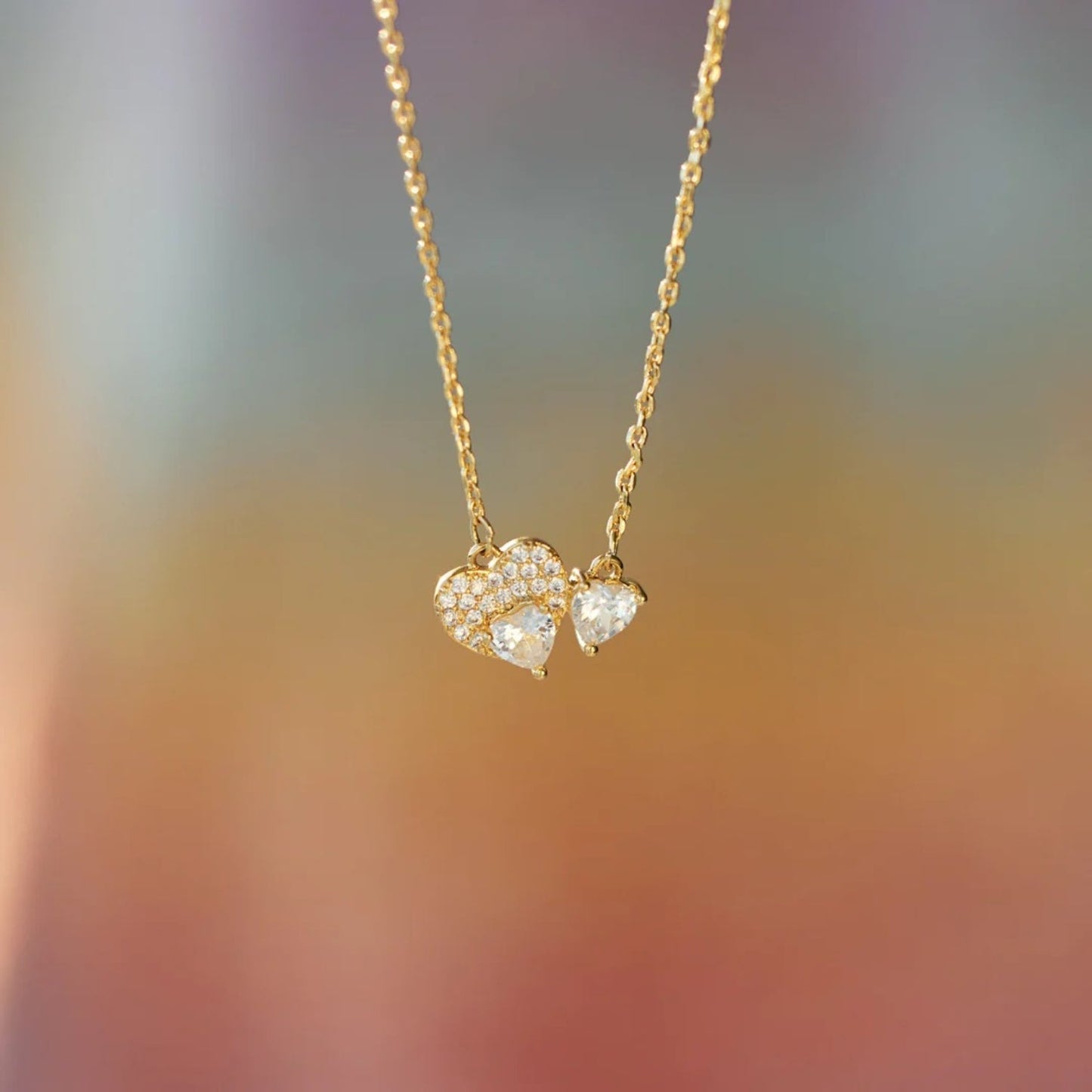 18K Gold - Plated 925 Sterling Silver Zircon Heart Necklace - Wander Free Boutique - 18K Gold - Plated 925 Sterling Silver Zircon Heart Necklace