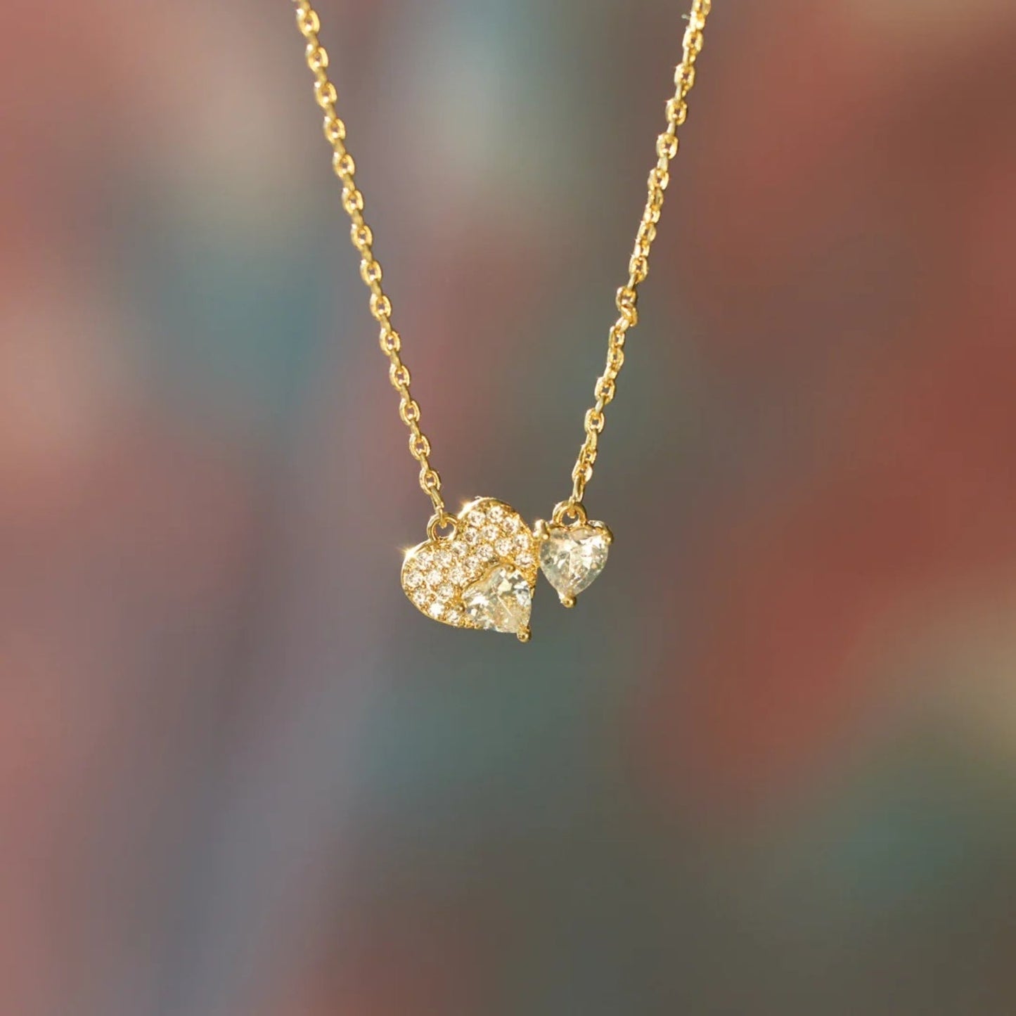 18K Gold - Plated 925 Sterling Silver Zircon Heart Necklace - Wander Free Boutique - 18K Gold - Plated 925 Sterling Silver Zircon Heart Necklace