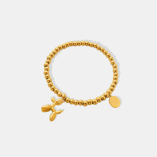 18K Gold - Plated Titanium Steel Puppy Shape Charm Bracelet - Wander Free Boutique - 18K Gold - Plated Titanium Steel Puppy Shape Charm Bracelet