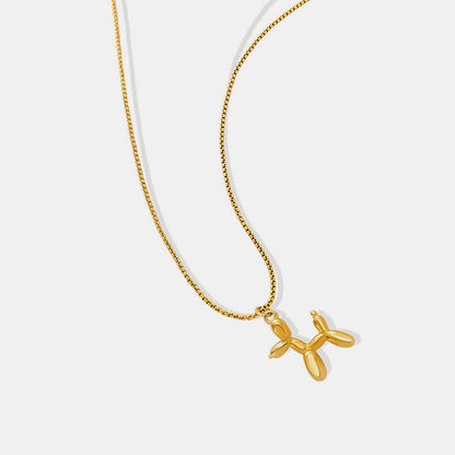 18K Gold - Plated Titanium Steel Puppy Shape Pendant Necklace - Wander Free Boutique - 18K Gold - Plated Titanium Steel Puppy Shape Pendant Necklace