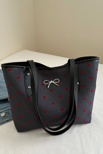 Bow Trim Polyester Tote Bag | Purses | Handbags