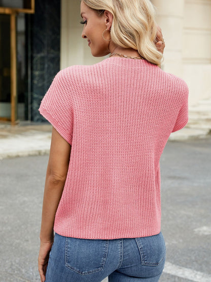 Round Neck Short Sleeve Sweater | Casual Fashion | Winter Fashion