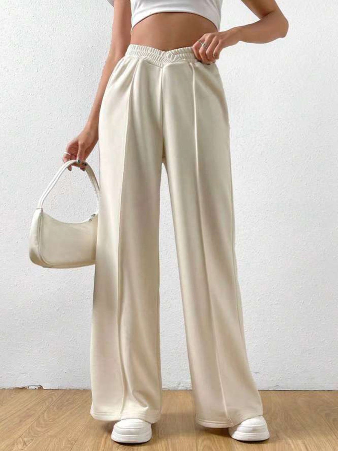 Elastic Waist Wide Leg Pants | Cozy Winter Loungewear | Loungewear