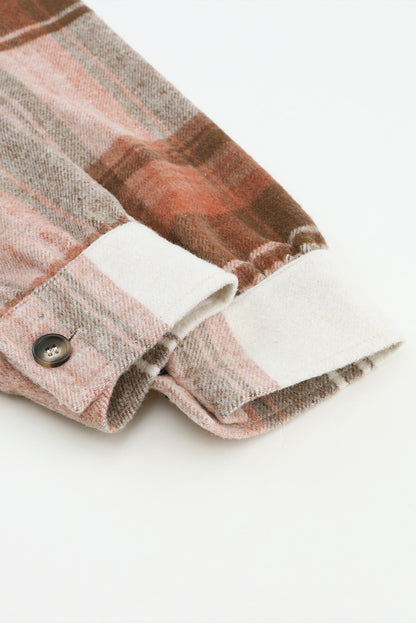 Pocketed Plaid Collared Neck Shacket | Casual Fashion | Jackets