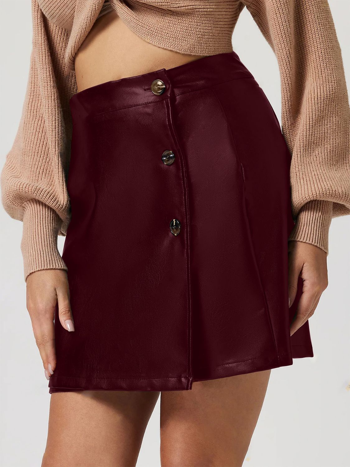 Buttoned High Rise Mini Skirt | Skirts | Everyday Fashion