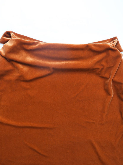 Terracotta Ruched Long Sleeve Blouse | Fall Fashion | Holiday Blouses