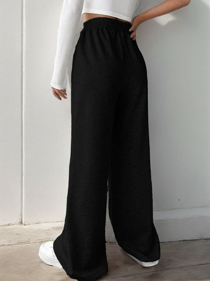 Elastic Waist Wide Leg Pants | Cozy Winter Loungewear | Loungewear