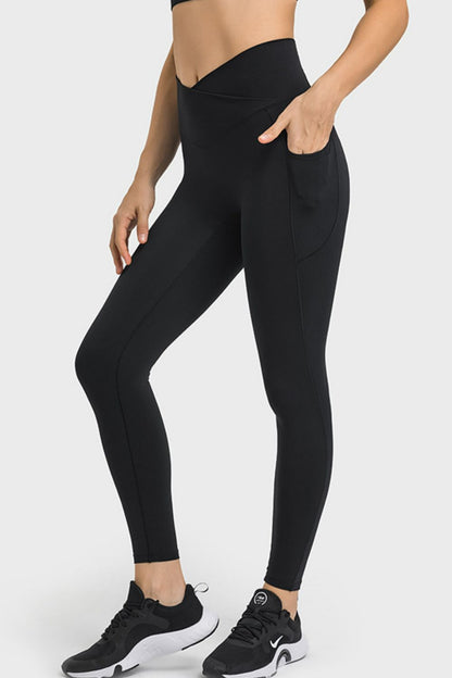 V-Waist Yoga Activewear Leggings with Pockets