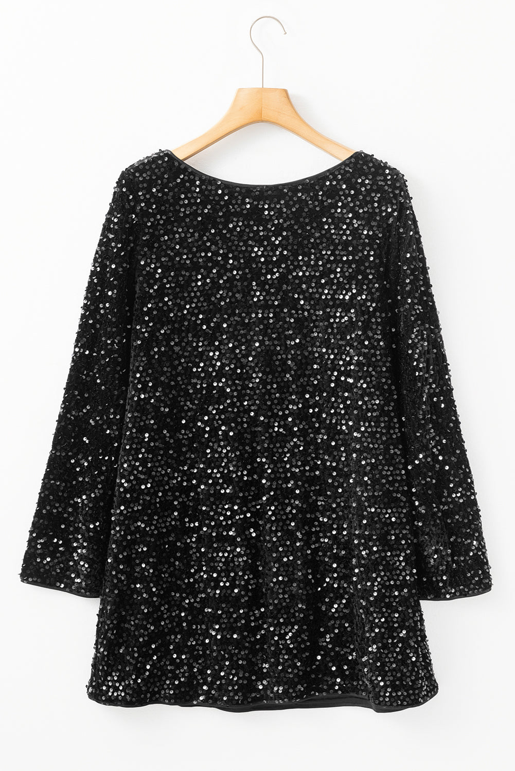 Sequin Bow Back Long Sleeve Mini Dress | New Years Eve Outfit