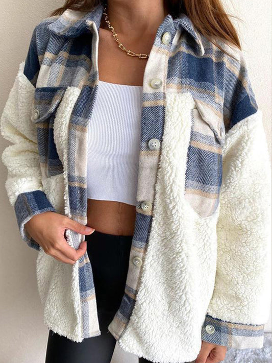 Fuzzy Button Up Long Sleeve Jacket | Winter Fashion | Cozy Weather |