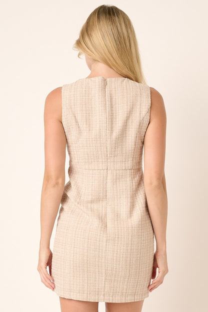 Tweed Sleeveless Mini Dress | Holiday Mini Dress | Party Dress |