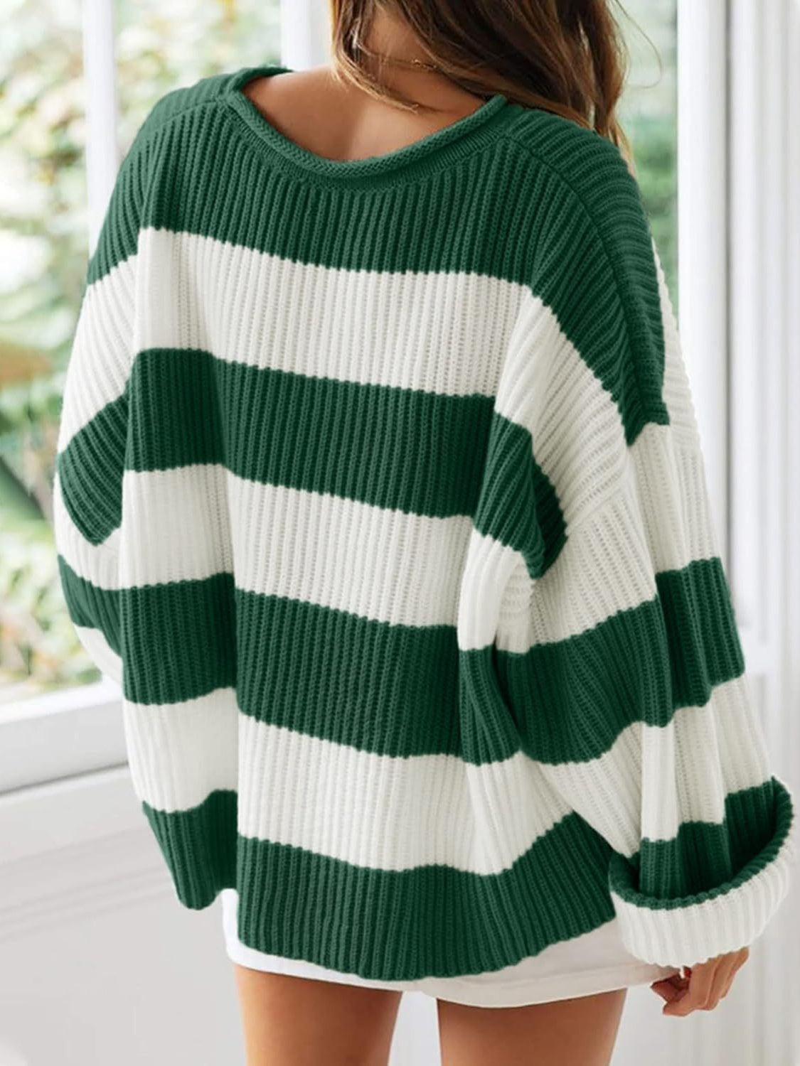 Round Neck Long Sleeve Striped Colored Sweater | Winter Fashion | Sweaters