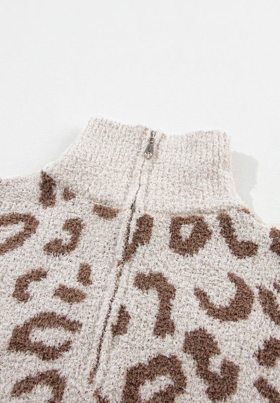 Leopard Half Zip Long Sleeve Sweater | Sweater Weather | Leopard Print