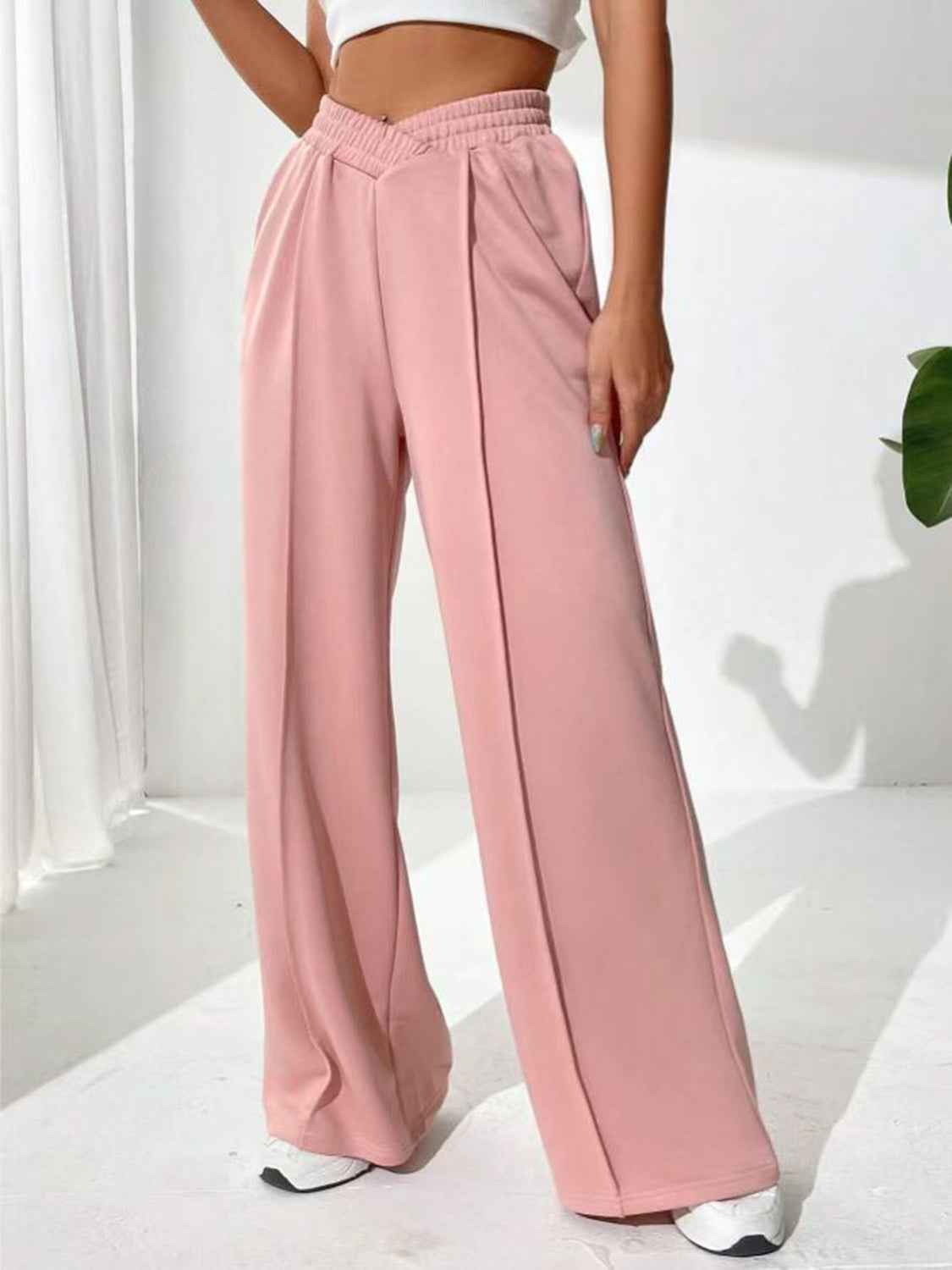 Elastic Waist Wide Leg Pants | Cozy Winter Loungewear | Loungewear