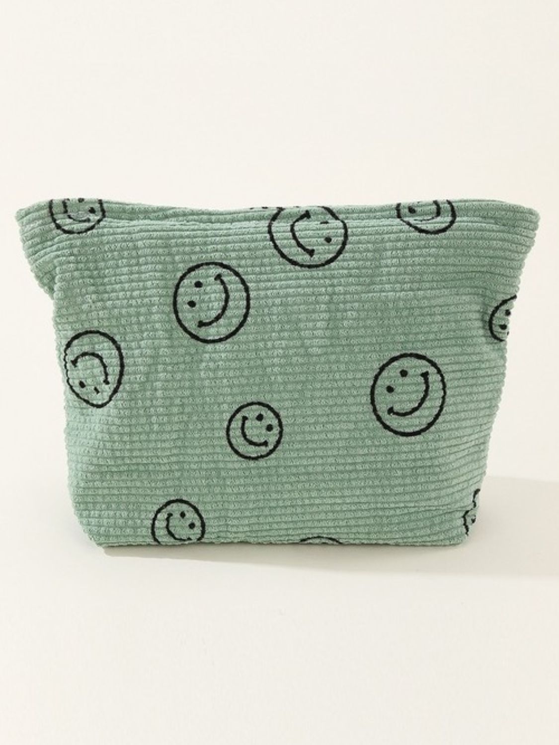 Corduroy Smiley Face Clutch Bag | Toiletry Bag | Makeup Bag