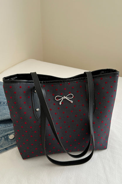 Bow Trim Polyester Tote Bag | Purses | Handbags