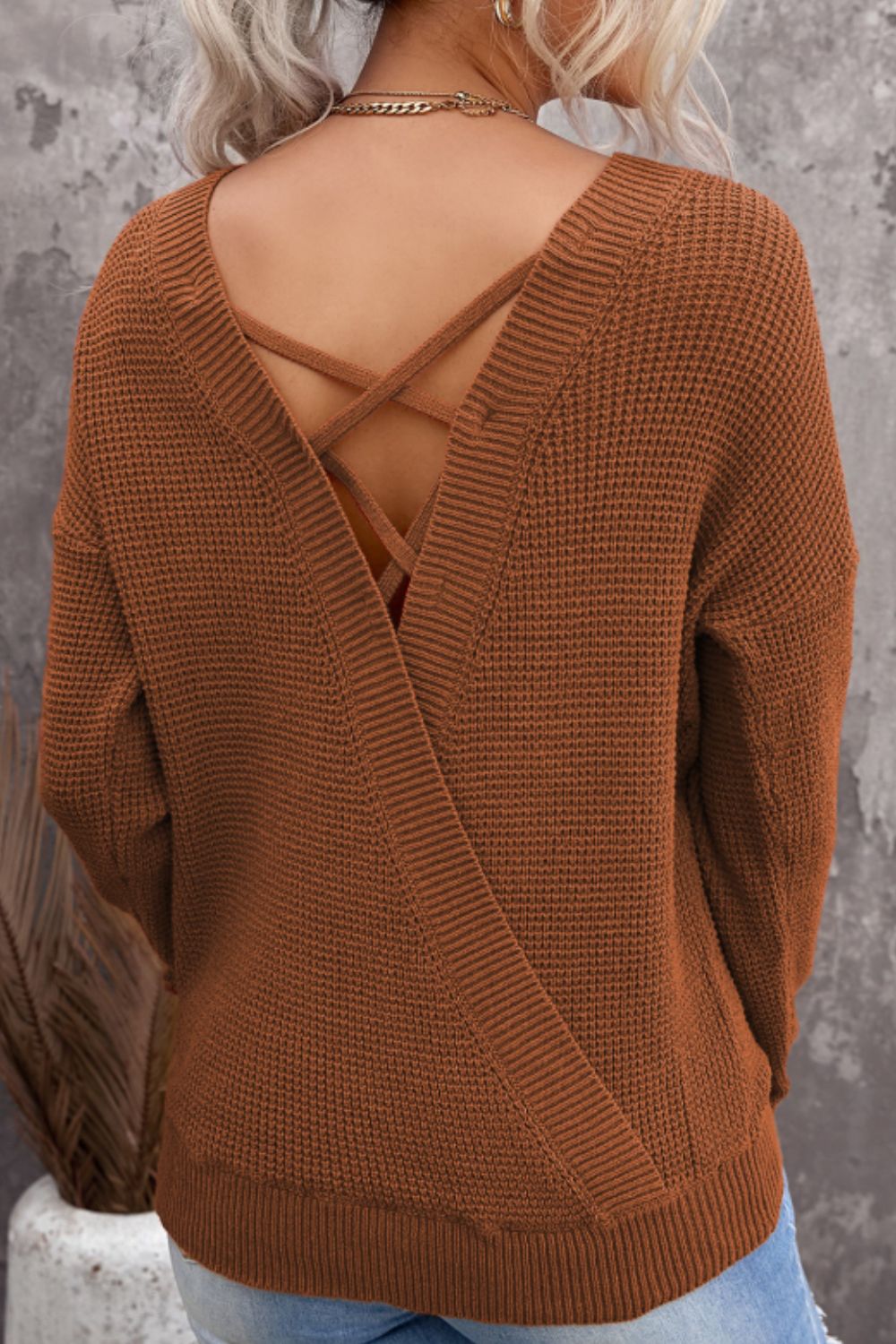 Crisscross Back Boat Neck Sweater | Winter Fashion | Cozy Season