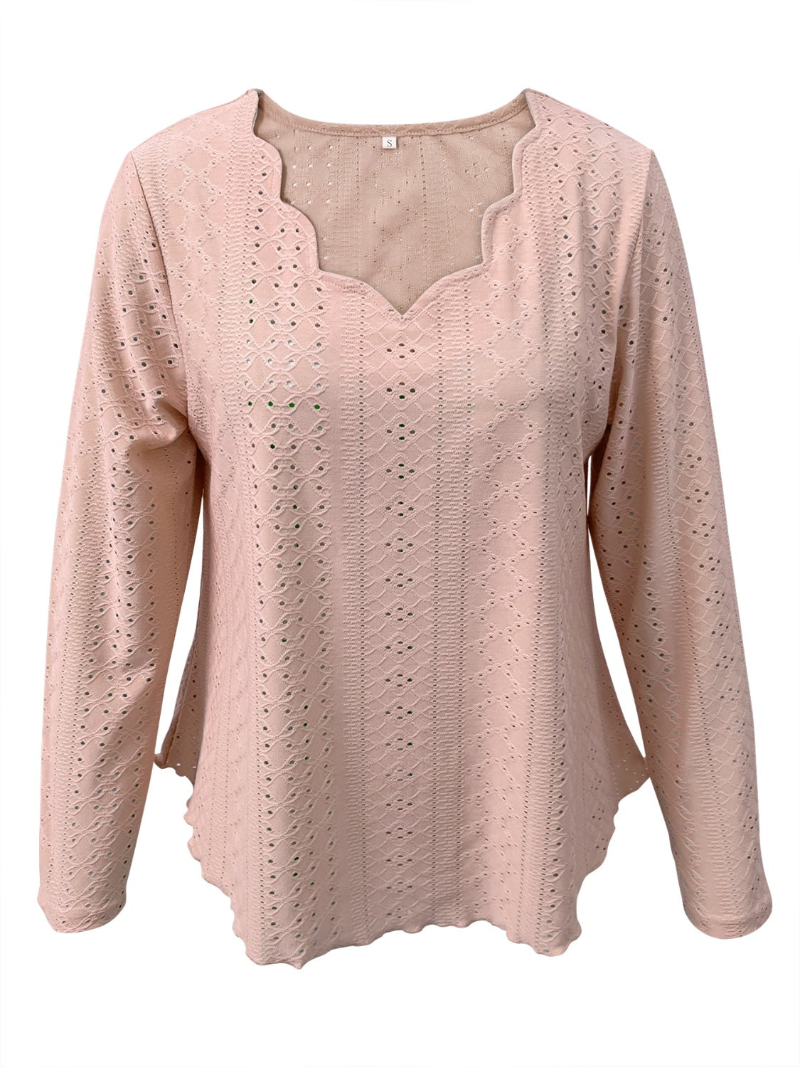 Eyelet Long Sleeve Blouse | Casual Blouse