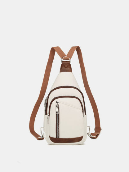 Synthetic Leather Crossbody Bag with Two Detachable Straps