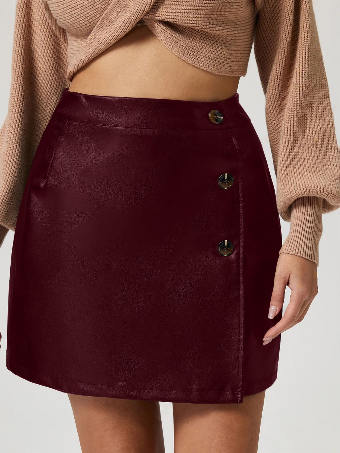 Buttoned High Rise Mini Skirt | Skirts | Everyday Fashion