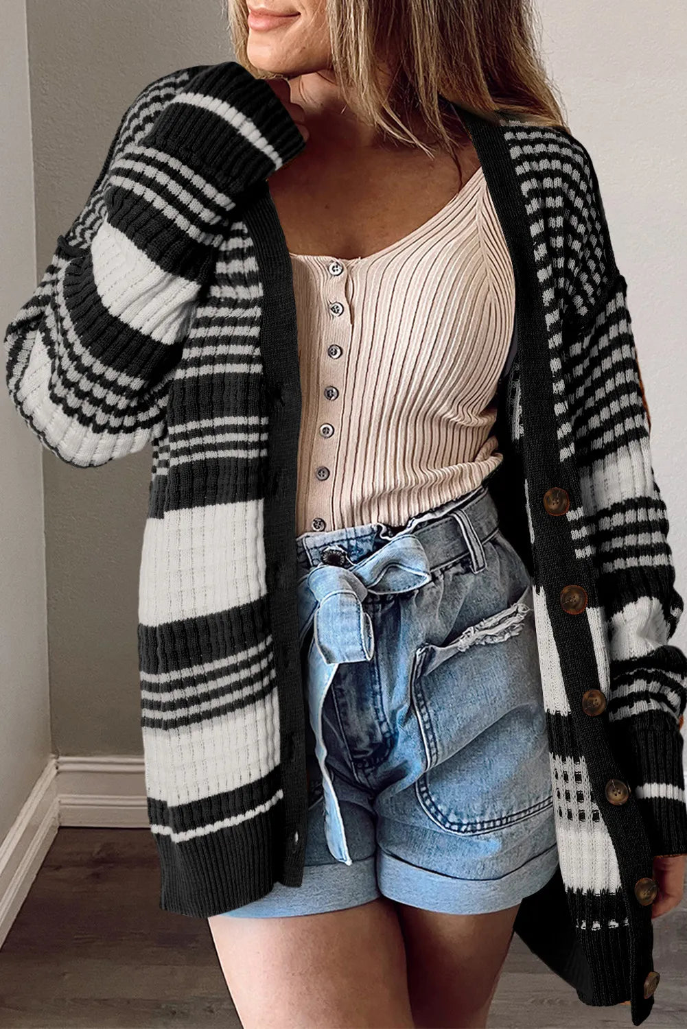 Striped Simple Button Down Cardigan | Fall Fashion | Fashion Trends | Autumn