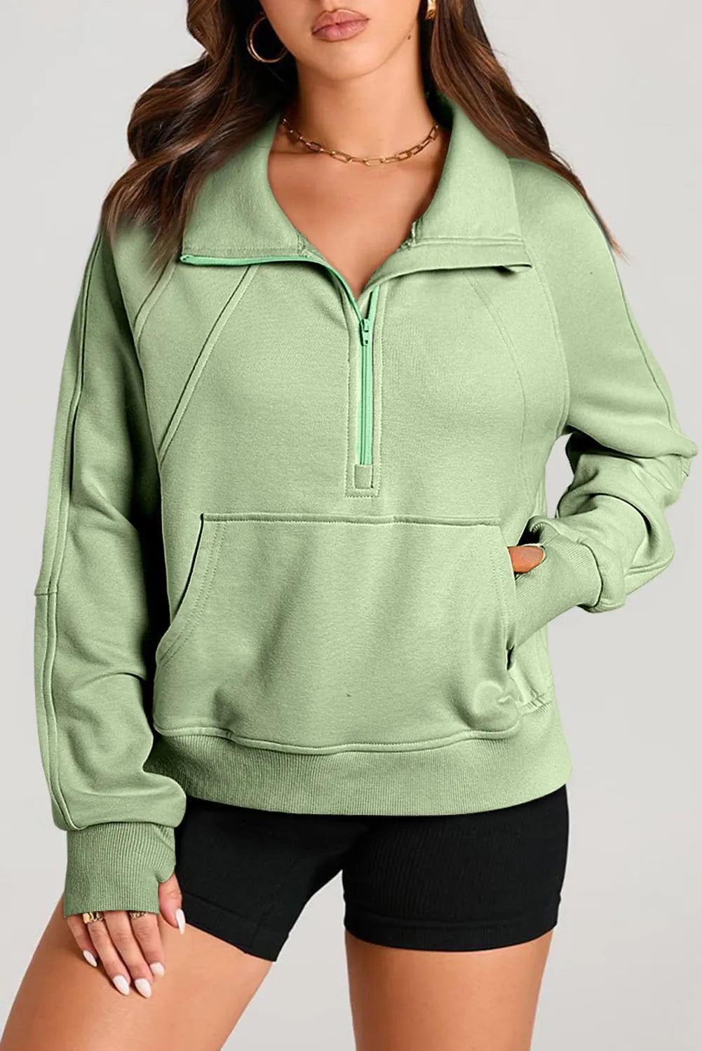 Half Zip Long Sleeve Sweatshirt | Casual Fashion | Fall Trends