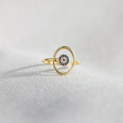 925 Sterling Silver Evil Eye Ring - Wander Free Boutique - 925 Sterling Silver Evil Eye Ring