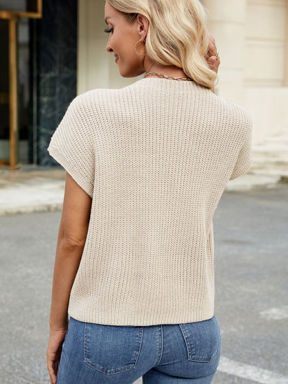 Round Neck Short Sleeve Sweater | Casual Fashion | Winter Fashion