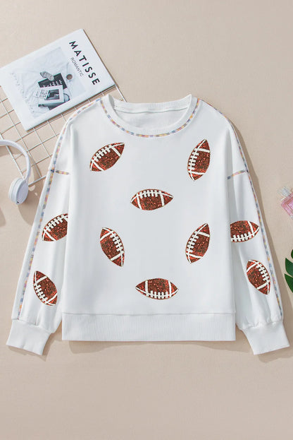 Football Sequin Sweatshirt | Tailgating Shirt | Tailgate Party