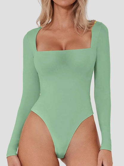 Square Neck Long Sleeve Bodysuit | Casual Tops | Bodysuits