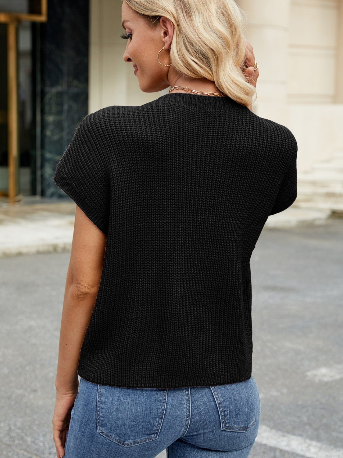 Round Neck Short Sleeve Sweater | Casual Fashion | Winter Fashion