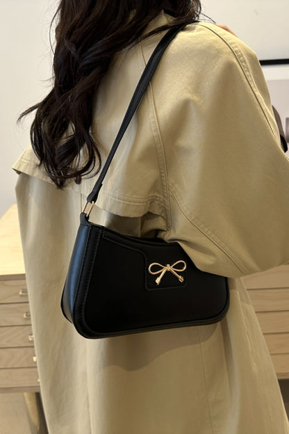 Bow Trim PU Leather Shoulder Bag | Handbags | Purses