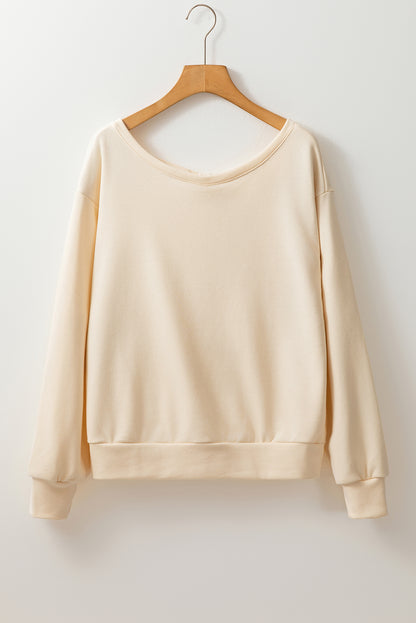 Bow Cutout Round Neck Long Sleeve Sweatshirt | Winter Fashion | Winter Sweater