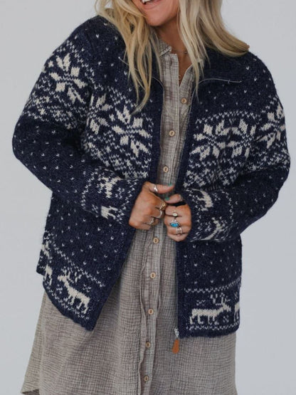 Zip Up Long Sleeve Winter Sweater Cardigan | Winter Fashion | Winter Sweater