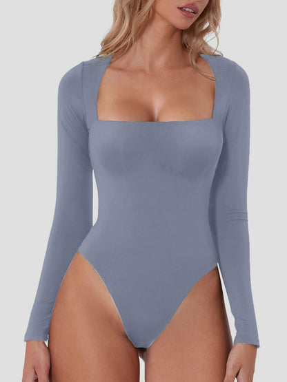 Square Neck Long Sleeve Bodysuit | Casual Tops | Bodysuits