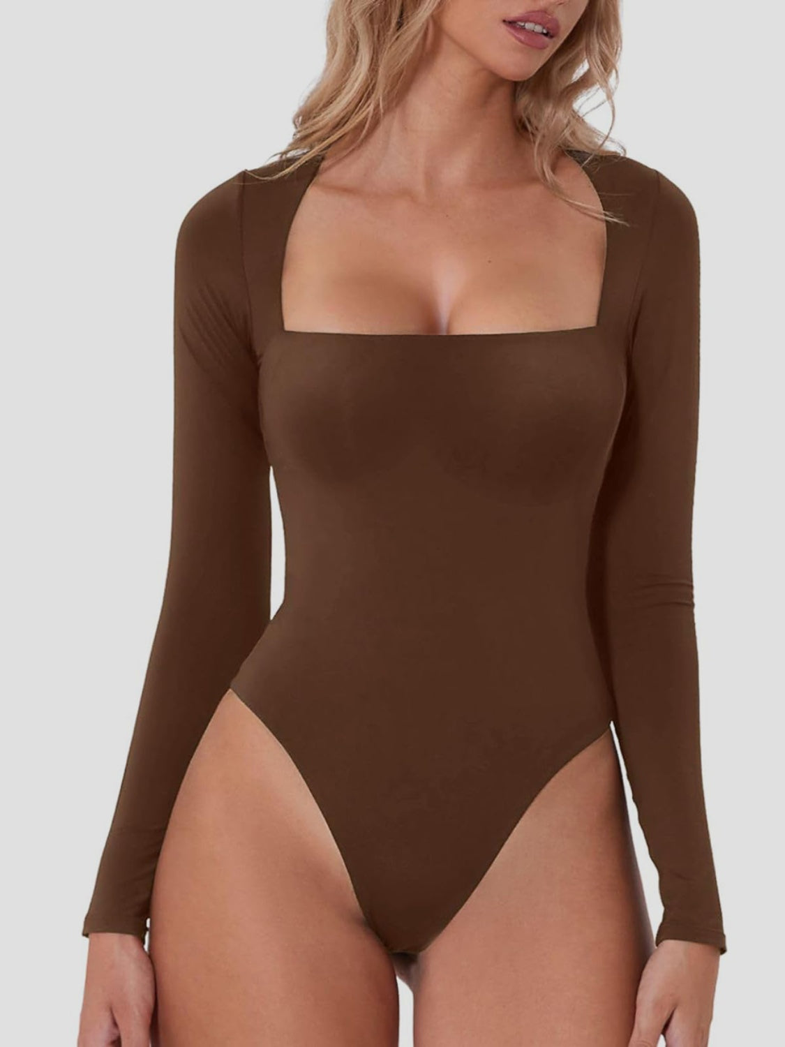 Square Neck Long Sleeve Bodysuit | Casual Tops | Bodysuits