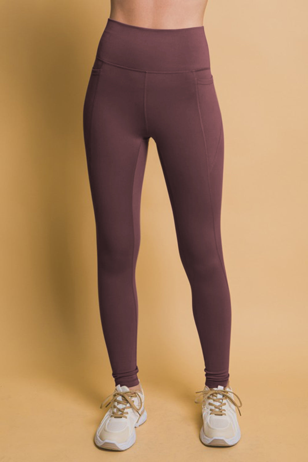 High Waist Mulberry Leggings with Side Pockets | Athleisure | Activewear