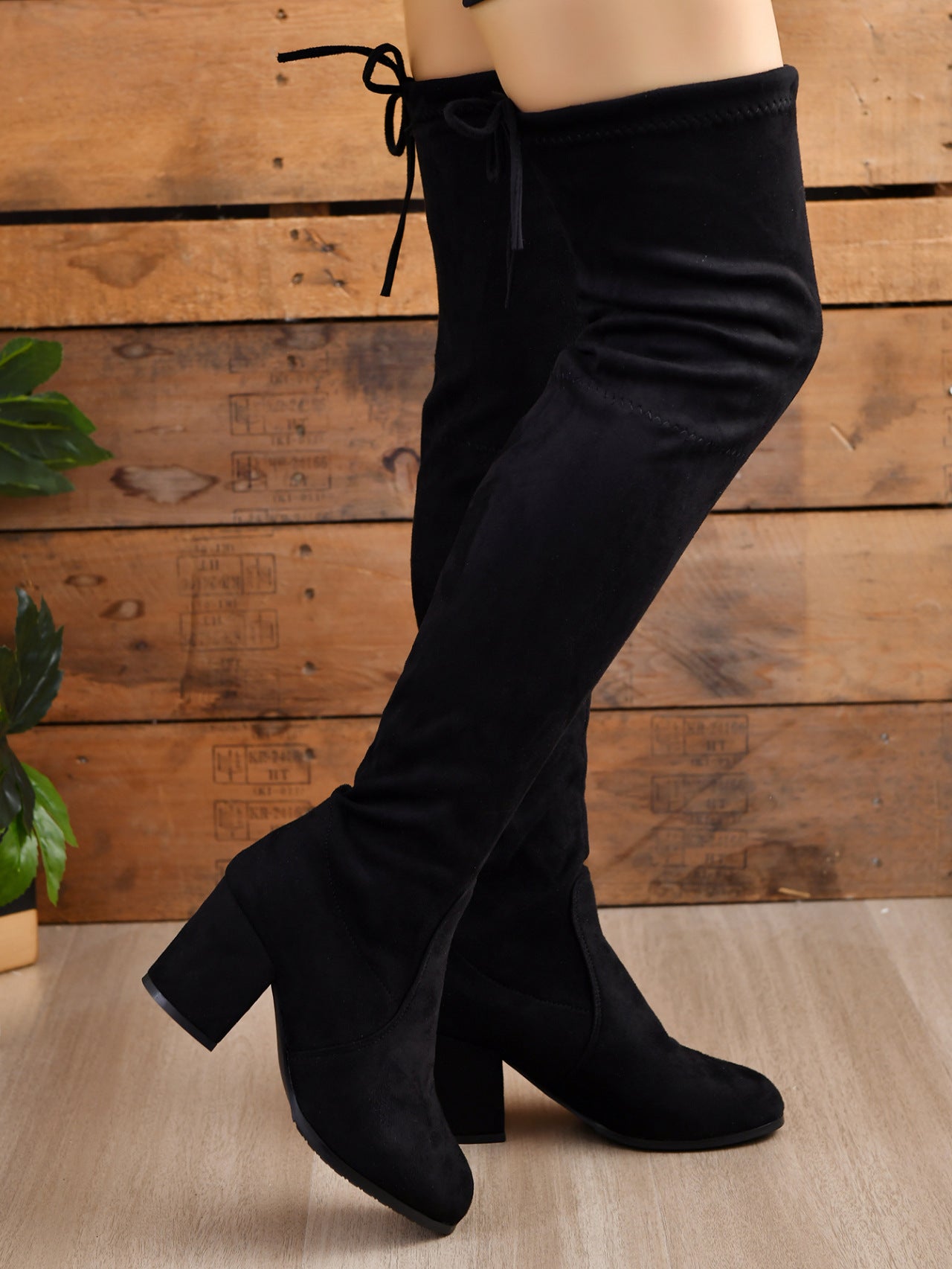 Round Toe Block Heel Boots | Knee High Heeled Boots