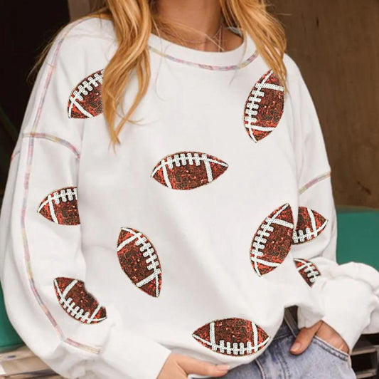 Football Sequin Sweatshirt | Tailgating Shirt | Tailgate Party