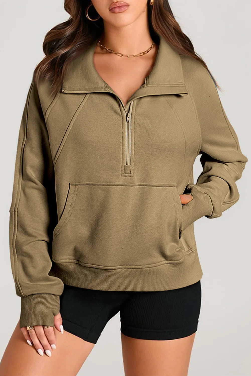 Half Zip Long Sleeve Sweatshirt | Casual Fashion | Fall Trends