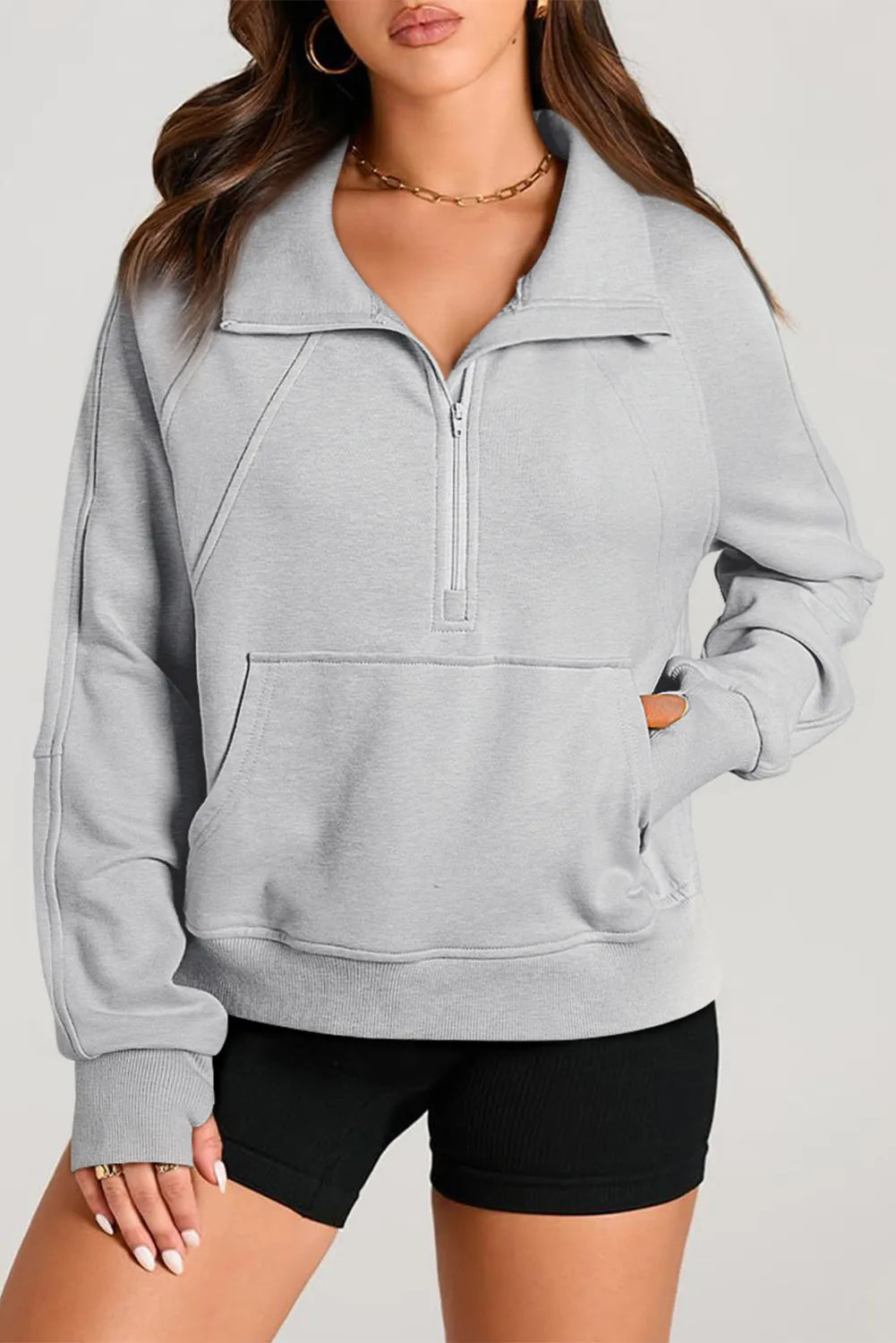 Half Zip Long Sleeve Sweatshirt | Casual Fashion | Fall Trends