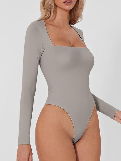 Square Neck Long Sleeve Bodysuit | Casual Tops | Bodysuits