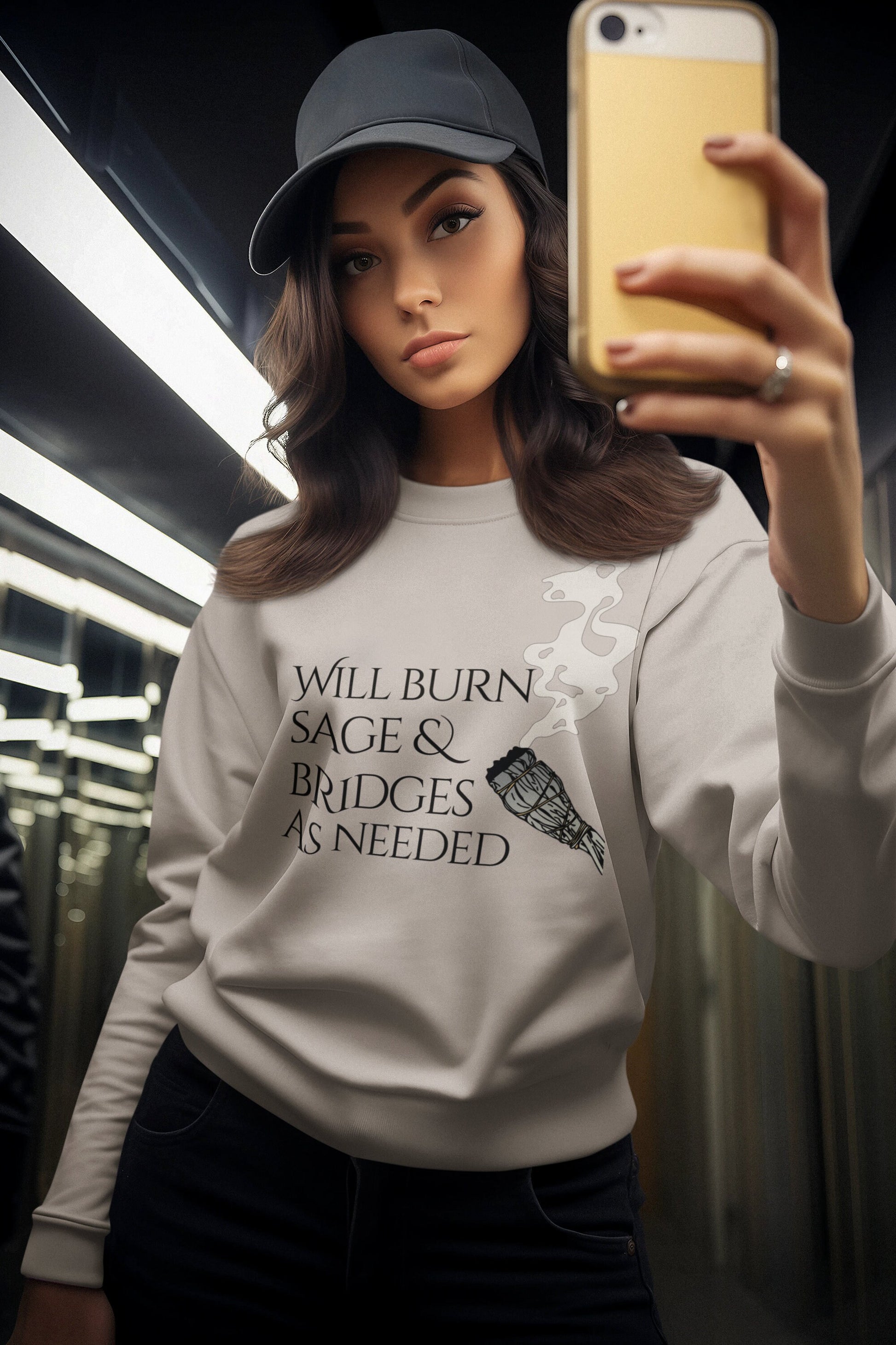 Will Burn Sage and Bridges as Needed, Celestial Witch Sweatshirt, Gifts for Her, Burn the Patriarchy, Witchy Gift Sweater, Witch Vibes